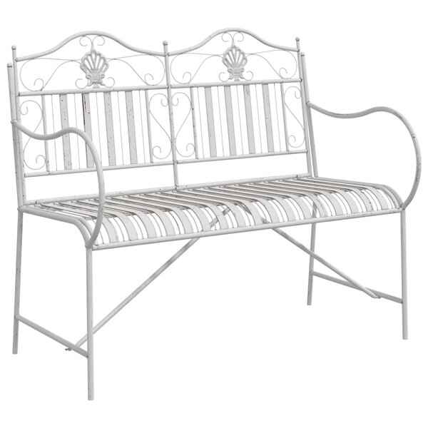 vidaXL Banc Blanc Métal 103 5 x 59 x 89 cm Durable Banc d'extérieur