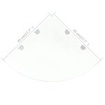 vidaXL Étagère de coin et supports chromés Verre transparent 45x45 cm