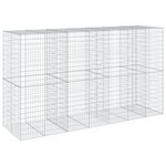 vidaXL Panier gabion avec couvercle 350x100x200 cm fer galvanisé