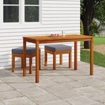vidaXL Ensemble à manger de jardin 3 Pièces et coussins Acacia solide