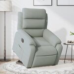 vidaXL Fauteuil inclinable électrique gris clair velours