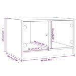 vidaXL Table basse avec portes en verre noir 68x50x42 cm