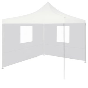 vidaXL Tente de réception pliable avec 2 parois 3x3 m Acier Blanc