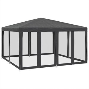 vidaXL Tente de fête avec 8 parois latérales en maille anthracite 4x4m