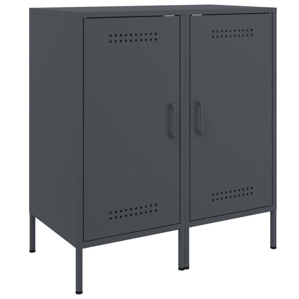 vidaXL Buffets 2 Pièces anthracite 36x39x79 cm acier laminé à froid