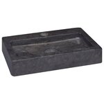 vidaXL Lavabo mural noir 38x24x6 5 cm marbre