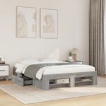 vidaXL Cadre de lit sonoma gris 120x200 cm bois d'ingénierie