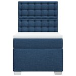 vidaXL Sommier à lattes de lit avec matelas Bleu 100x200 cm Tissu