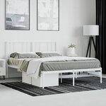 vidaXL Cadre de lit métal avec tête de lit blanc 160x200 cm