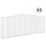 vidaXL Paniers à gabions arqués 5 Pièces 400x30x140/160 cm Fer galvanisé