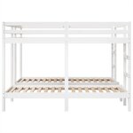 vidaXL Lit superposé triple blanc 140x200/70x140 cm bois de pin massif