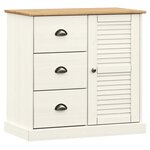 vidaXL Buffet haut VIGO blanc 78x40x175 cm bois massif de pin
