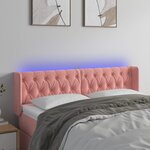 vidaXL Tête de lit à LED Rose 163x16x78/88 cm Velours