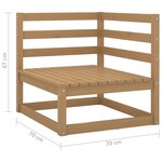 vidaXL Canapés d'angle de jardin 2 Pièces Marron miel Bois de pin massif