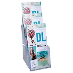 Distributeur De Prospectus 3 Compartiments Dl (10x21cm) - Cristal - X 4 - Exacompta