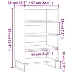 vidaXL Buffet haut chêne fumé 57x35x90 cm bois d'ingénierie