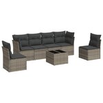 vidaXL Salon de jardin avec coussins 7 Pièces gris résine tressée