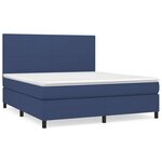 vidaXL Sommier à lattes de lit avec matelas Bleu 160x200 cm Tissu