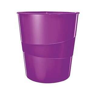 Corbeille à papier Wow capacité 15L polypropylène D29 x H32 4 cm Violet Brillant LEITZ
