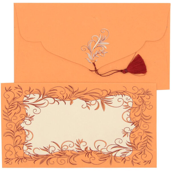 PAPERTREE LUCY Lot de 5 Enveloppes cadeau + carte 19X10cm-Ivoire Mangue
