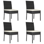 vidaXL Chaises à manger de jardin lot de 4 Résine tressée Noir