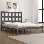 vidaXL Cadre de lit Gris Bois de pin massif 150x200 cm Très grand