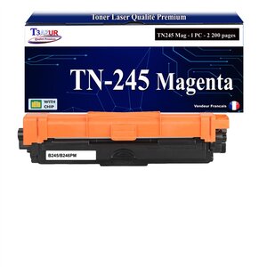 T3AZUR - Toner compatible avec Brother TN245 pour Brother DCP-9022CDW DCP9022CDW - Magenta