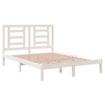 vidaXL Cadre de lit Blanc Bois de pin massif 140x200 cm