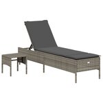 vidaXL Ensemble de chaises longues avec coussins 3 Pièces gris poly rotin
