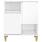 vidaXL Buffet Blanc brillant 60x35x70 cm Bois d'ingénierie