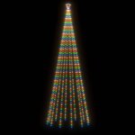 vidaXL Sapin de Noël avec piquet 732 LED Colorées 500 cm