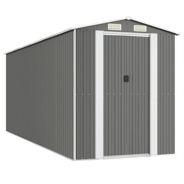 vidaXL Abri de jardin Gris clair 192x523x223 cm Acier galvanisé