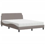 vidaXL Lit avec matelas taupe 120x200 cm tissu