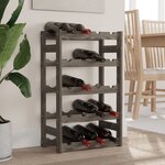 vidaXL Casier à bouteilles pour 20 bouteilles gris bois pin solide