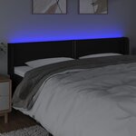 vidaXL Tête de lit à LED Noir 203x16x78/88 cm Tissu