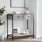 vidaXL Table console sonoma gris 75x34 5x75 cm bois d'ingénierie