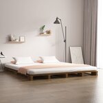 vidaXL Lit de palette marron miel 120x200 cm bois de pin massif