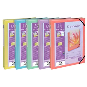Boite De Classement Polypropylène Kreacover Pastel Dos 40mm - A4 - Couleurs Assorties - Exacompta