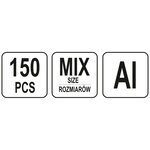 Yato écrous à rivet 150 pcs aluminium m3-m10