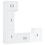 vidaXL Ensemble de meubles TV 5 Pièces Blanc brillant Bois d'ingénierie