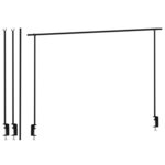 ProGarden Tige de table décorative avec pince de table Métal Noir