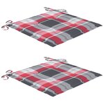 vidaXL Chaises de jardin lot de 2 avec coussins Bois de teck massif