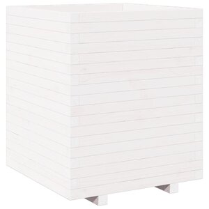 vidaXL Jardinière blanc 60x60x72 5 cm bois de pin massif