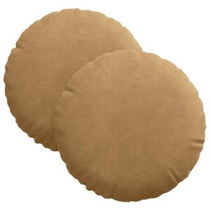 vidaXL Coussins de siège 2 Pièces Marron Ø 40 x 13 cm Velours