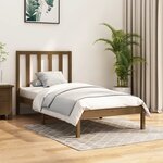 vidaXL Cadre de lit Marron miel Bois de pin massif 100x200 cm