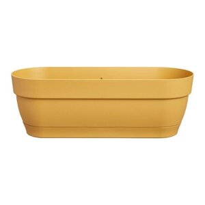 Balconnière ovale avec réservoir 50 x 18 2 hauteur 17 cm - Jaune miel