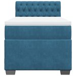 vidaXL Sommier à lattes de lit avec matelas Bleu foncé 90x200 cm