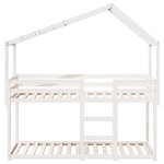 vidaXL Lit superposé avec toit blanc 75x190 cm bois massif de pin
