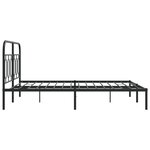 vidaXL Cadre de lit métal avec tête de lit noir 140x190 cm