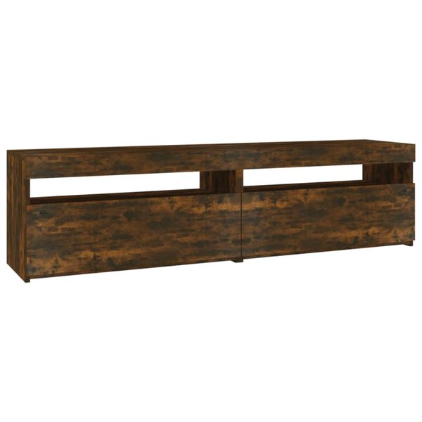 vidaXL Meubles TV avec lumières LED 2 Pièces Chêne fumé 75x35x40 cm
